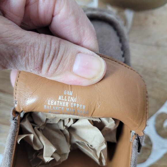 Marc Fisher Mllina Taupe Suede Platform Loafers Size 6.5 Womens Block Heel - Picture 5 of 15